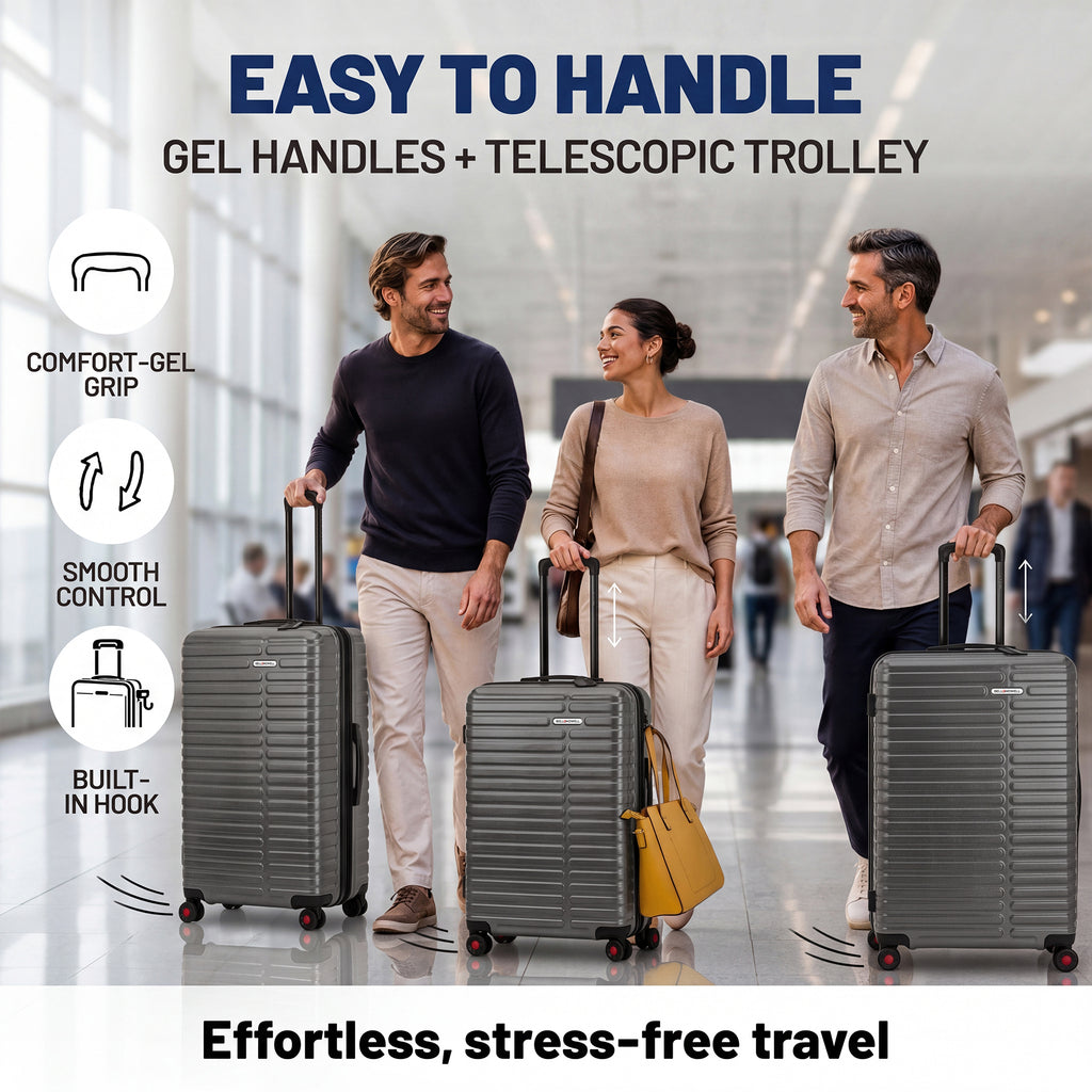 Bell + Howell 3-Piece Luxury Luggage Set with Built-In Scale