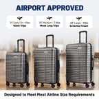 Bell + Howell 3-Piece Luxury Luggage Set with Built-In Scale